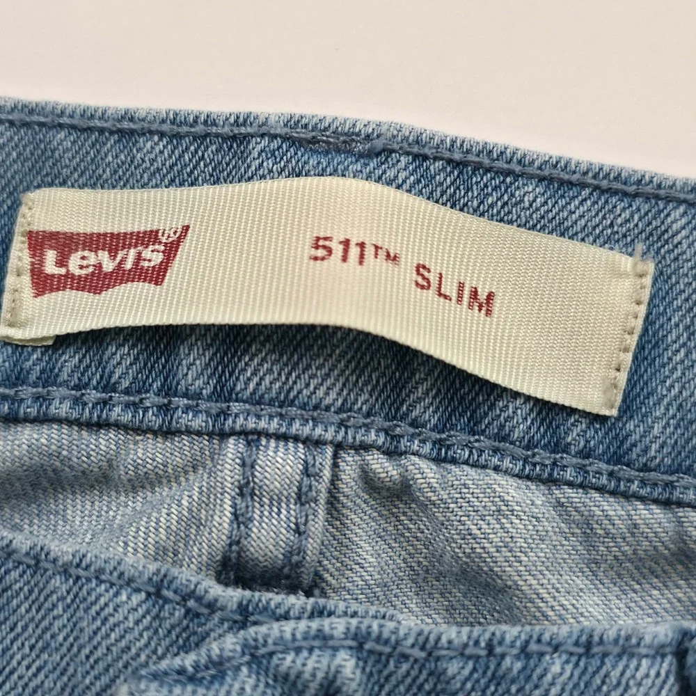 Levi's 511 Slim Jeans Boys 16 Reg Blue Light Wash Stretch Denim 28x28 9067-L3C